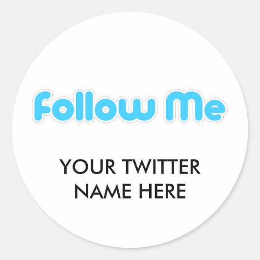 volg me ( twitter ) ronde sticker (Voorkant)