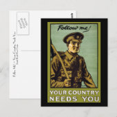 Volg me! ~ Uw land heeft u nodig Briefkaart (Voorkant / Achterkant)