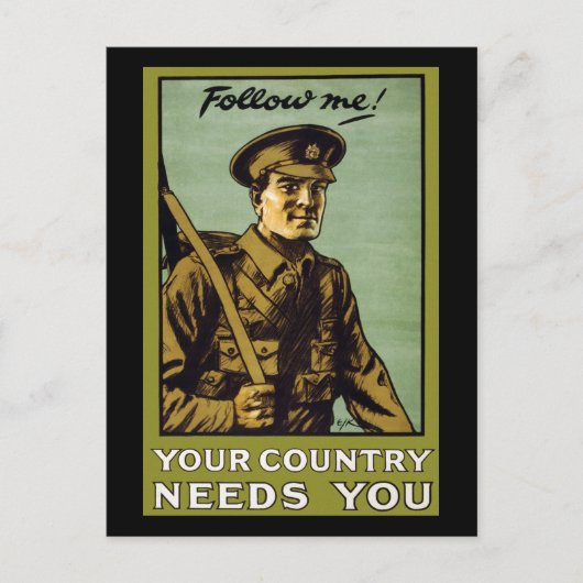 Volg me! ~ Uw land heeft u nodig Briefkaart (Voorkant)