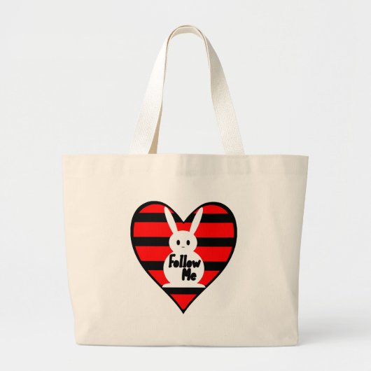 Volg me White Rabbit Grote Tote Bag (Voorkant)