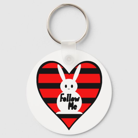 Volg me White Rabbit Sleutelhanger (Voorkant)