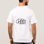 "Volg me zoals ik Christus volg" T-shirt (Achterkant)