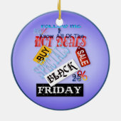 Volg me-Zwarte Vrijdag Shirt Keramisch Ornament (Achterkant)