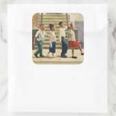 Volg mij 1995 vierkante sticker (Tas)