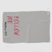 Volg mij Bijbelvers Golfhanddoek (Horizontaal)