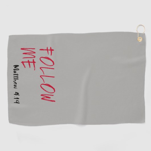Volg mij Bijbelvers Golfhanddoek (Horizontaal)