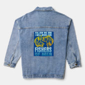 Volg mij en ik zal u vissers van mannen maken denim jacket (Achterkant)