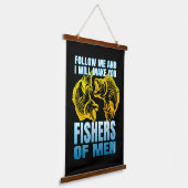 Volg mij en ik zal u vissers van mannen maken hangend wandkleed (Gebogen)