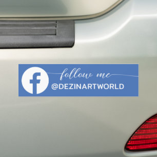 Volg mij Facebook Social Media Pagina Zwart Wit Bumpersticker