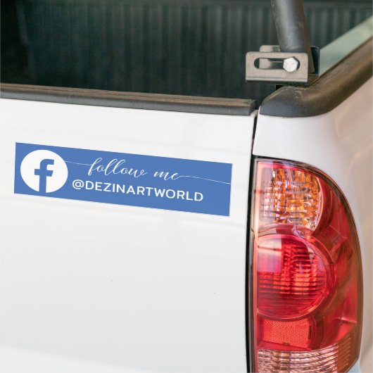 Volg Mij Facebook Social Media Pagina Zwart Wit Bumpersticker (Op Truck)