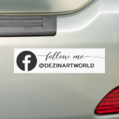 Volg Mij Facebook Social Media Pagina Zwart Wit Bumpersticker (Op auto)