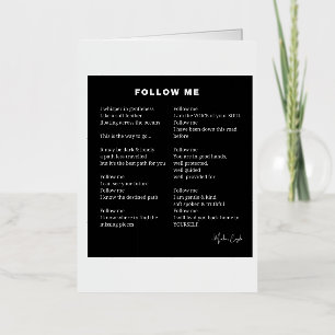 Volg mij inspirerend gedichten folie wenskaart