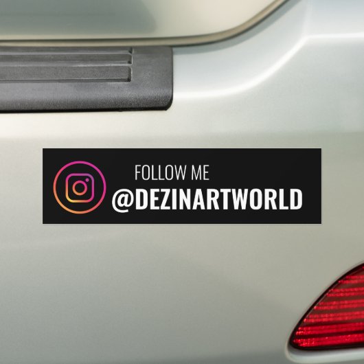 Volg Mij Instagram Social Media Pagina Bumpersticker (Op auto)