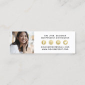 Volg mij Lichtblauwe Waterverf & Gouden Influencer Mini Visitekaartje (Achterkant)