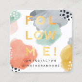 Volg mij, Moderne Minimale & Abstracte Waterverf Vierkante Visitekaartje (Voorkant)