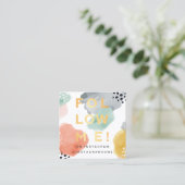 Volg mij, Moderne Minimale & Abstracte Waterverf Vierkante Visitekaartje (Staand voorkant)