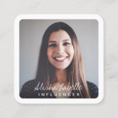 Volg mij, Moderne Minimale & Abstracte Waterverf Vierkante Visitekaartje (Achterkant)