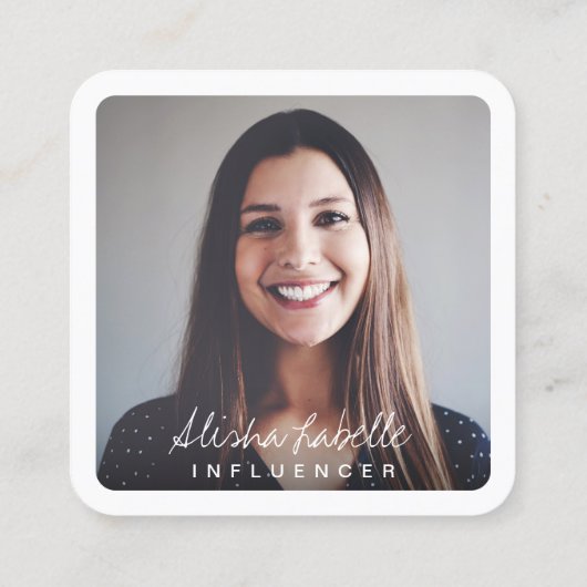 Volg mij, Moderne Minimale & Abstracte Waterverf Vierkante Visitekaartje (Achterkant)