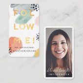 Volg mij, Moderne Minimale & Abstracte Waterverf Visitekaartje (Voorkant / Achterkant)