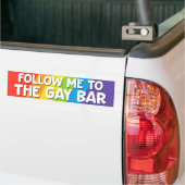 Volg mij naar de Gay Bar LGBT Pride Bumpersticker (Op Truck)