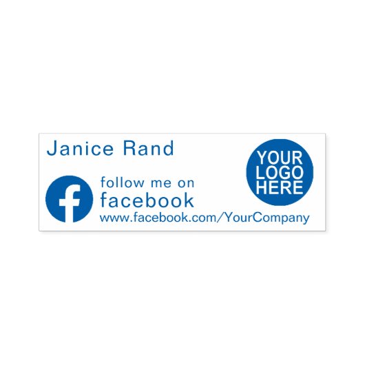 Volg mij op Facebook Logo zelfinkende stempel (Design)