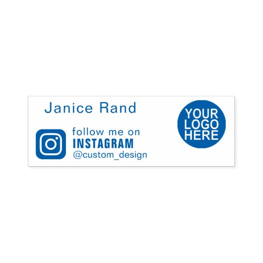 Volg mij op INSTAGRAM Logo Zelfinkende Stempel (Design)