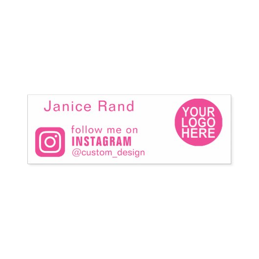 Volg mij op INSTAGRAM Logo Zelfinktkussen Zelfinktende Stempel (Design)