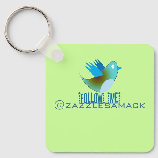 Volg mij op je Twitter-adres Sleutelhanger (Voorkant)