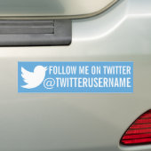 Volg mij op Twitter ( gebruikersnaam) Bumpersticker (Op auto)
