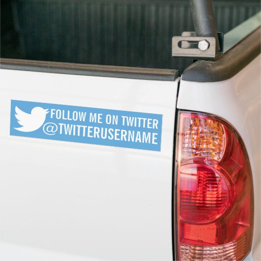 Volg mij op Twitter ( gebruikersnaam) Bumpersticker (Op Truck)