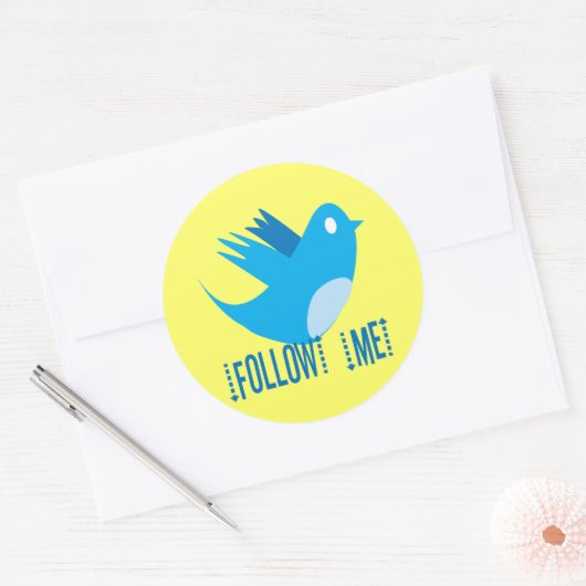Volg mij ronde sticker (Envelop)