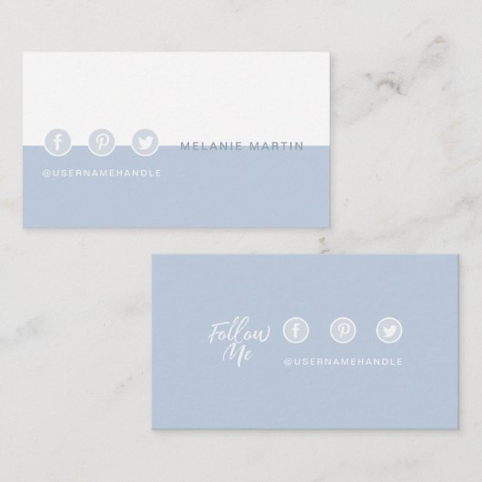 Volg mij Social Media Modern Trendy & Minimal Visitekaartje (Voorkant / Achterkant)