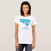 Volg mij Twitter Blauwe Vogel Vrouwen T-shirts (Voorkant volledig)