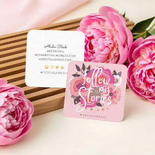 Volg mijn Instagram Stories Bloemen Social Media Vierkante Visitekaartje