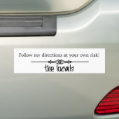 Volg mijn instructies op eigen risico bumpersticker (Op auto)