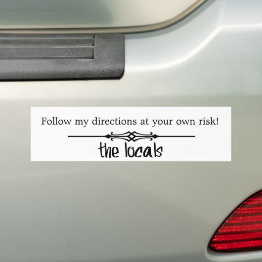 Volg mijn instructies op eigen risico bumpersticker (Op auto)