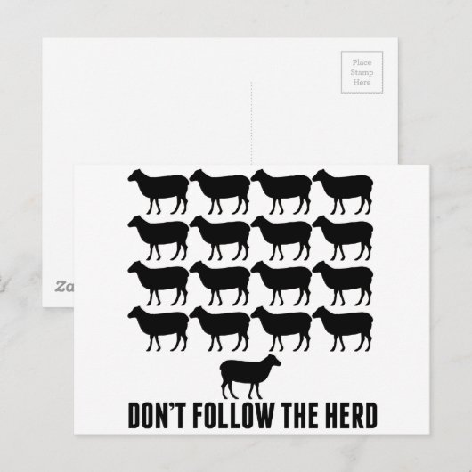 Volg niet de herder van de schapen - wees jezelf briefkaart (Voorkant / Achterkant)