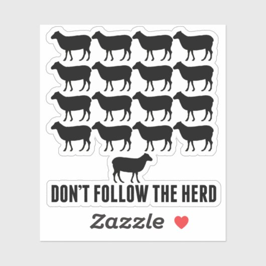 Volg niet de herder van de schapen - wees jezelf sticker (Vel)