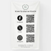 Volg ons bedrijf met sociale media QR-code Spandoek (Verticaal)