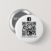 Volg ons Business QR-code Ronde Button 5,7 Cm (Voorkant /achterkant)