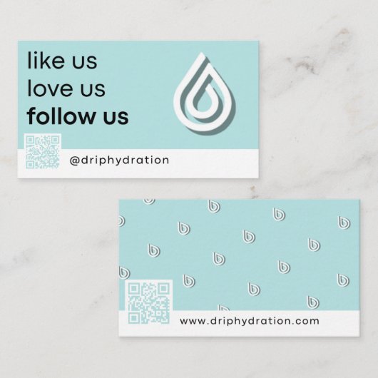 Volg ons Drip Hydring Visitekaartje (Voorkant / Achterkant)