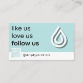 Volg ons Drip Hydring Visitekaartje (Voorkant)