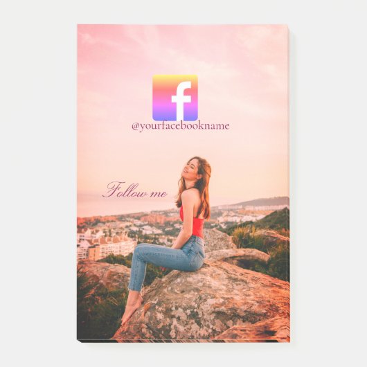 volg ons facebook gebruikersnaam social media foto post-it® notes (Voorkant)