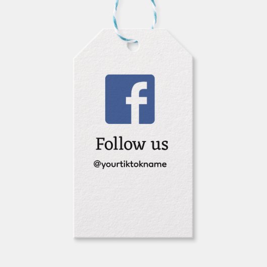 volg ons facebook gebruikersnaam social media voeg cadeaulabel (Voorkant)