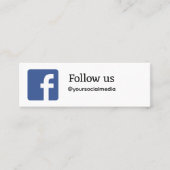 volg ons facebook gebruikersnaam social media voeg mini visitekaartje (Voorkant)