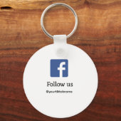 volg ons facebook gebruikersnaam social media voeg sleutelhanger (Voorkant)