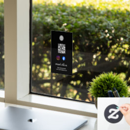 Volg ons Instagram Facebook Social Media QR Raamsticker