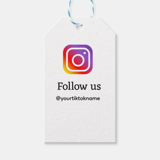 volg ons Instagram gebruikersnaam social media voe Cadeaulabel (Voorkant)