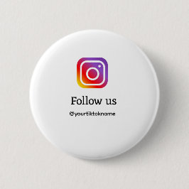 volg ons Instagram gebruikersnaam social media voe Ronde Button 5,7 Cm
