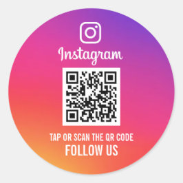 Volg ons Instagram Social Media QR Code Ronde Sticker